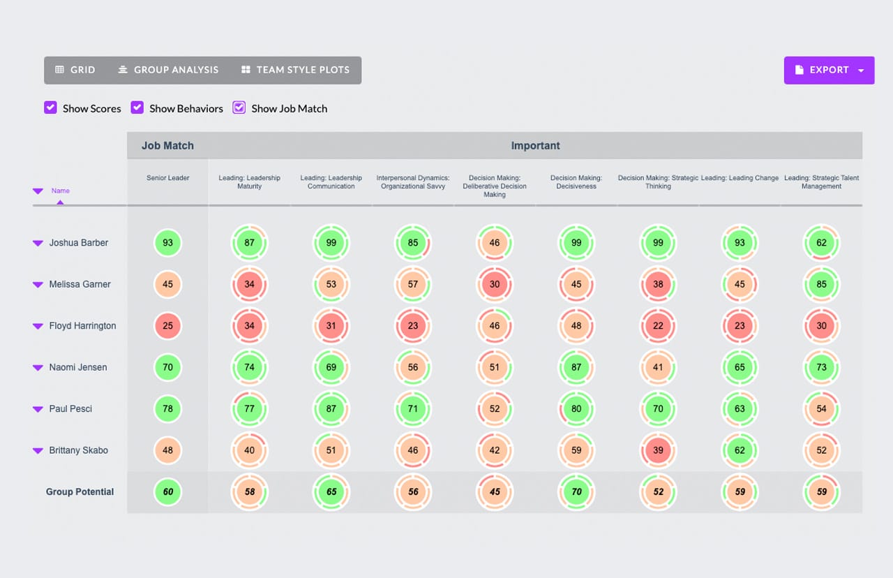 screenshot on a laptop screen of the talogy caliper assessment