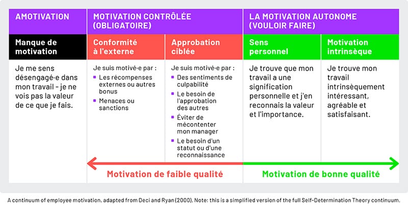 Talogy intrinsic motivation range graphic in French